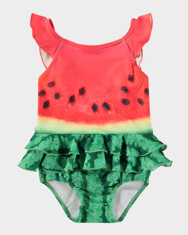 Girl's Nalani Ruffled One-Piece Swimsuit, Size